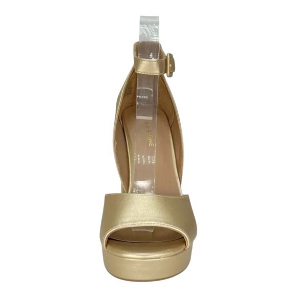 Sun + Stone Women's Reemaa Peep Toe Block Heel Platform Sandals Gold Size 12 - Picture 4 of 4